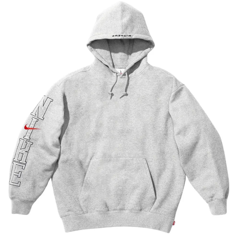 Supreme x Nike Moletom Hooded Heather Grey