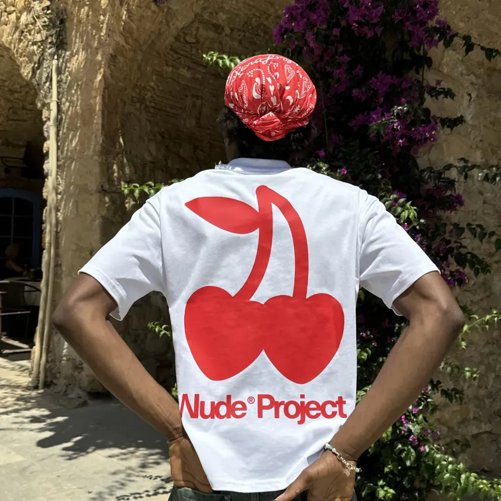 Camiseta Nude Project Cherry Logo White
