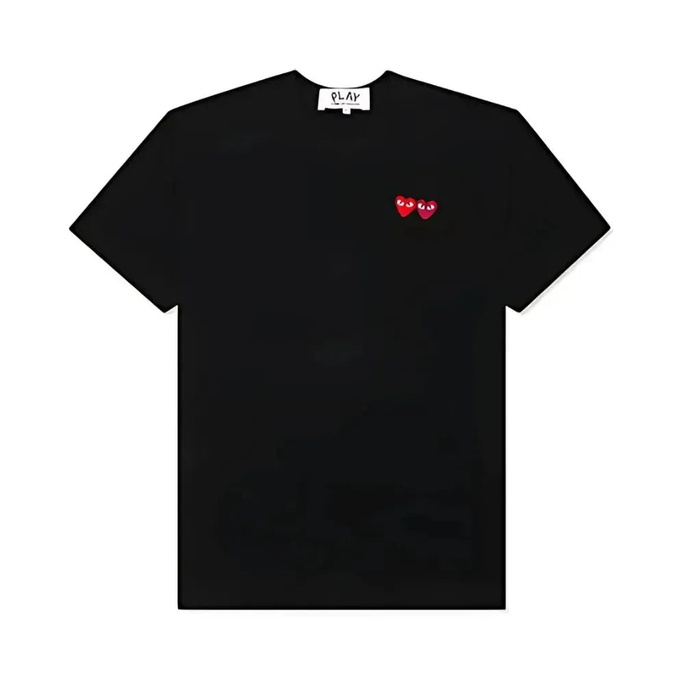 Camiseta Comme des Garcons PLAY Play Double Hearts Black