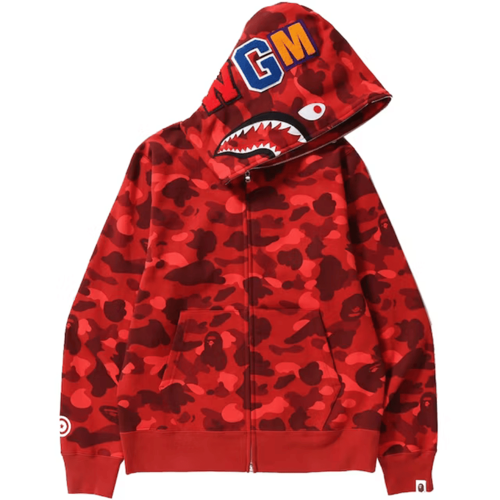 BAPE Color Camo Shark Full Zip Hoodie (Red)