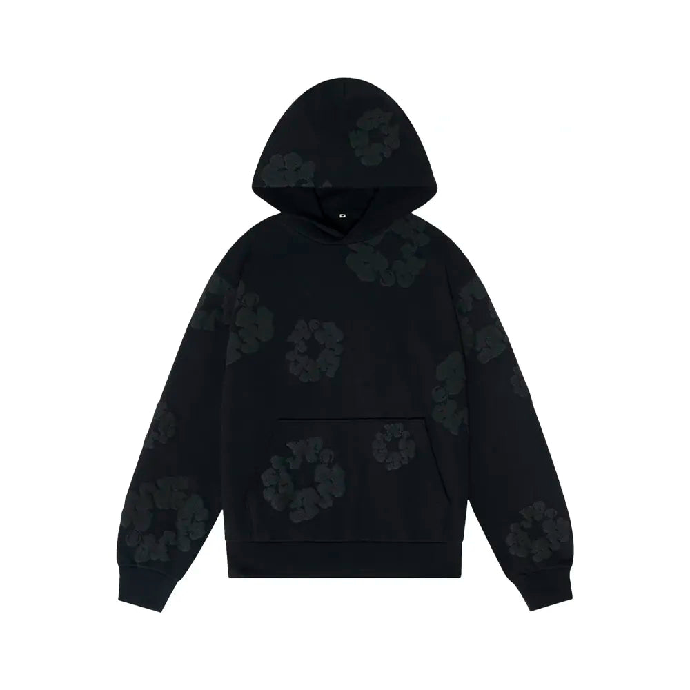 Denim Tears Cotton Wreath Hoodie (Black Monochrome)