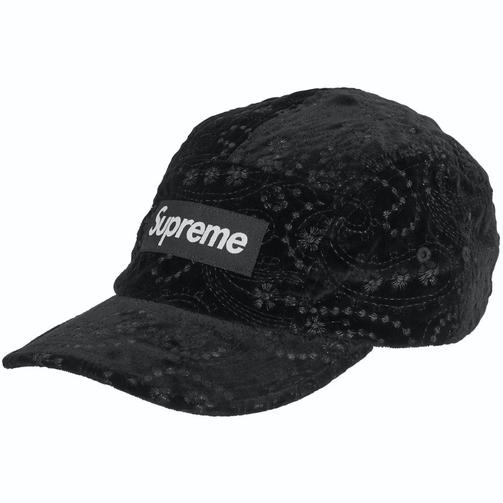 Boné Supreme Velvet Paisley Camp Black