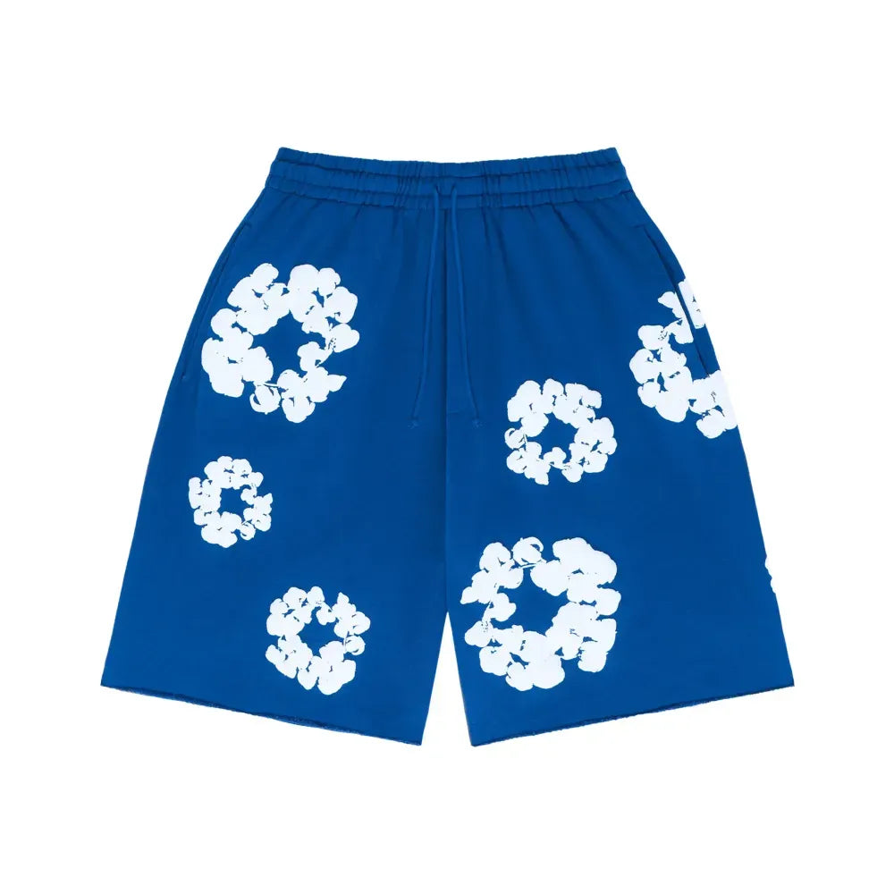 Denim Tears The Cotton Wreath Shorts (Royal Blue)