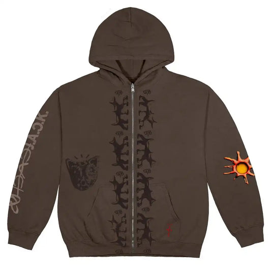Travis Scott Moletom Zip Up Reverse Dog