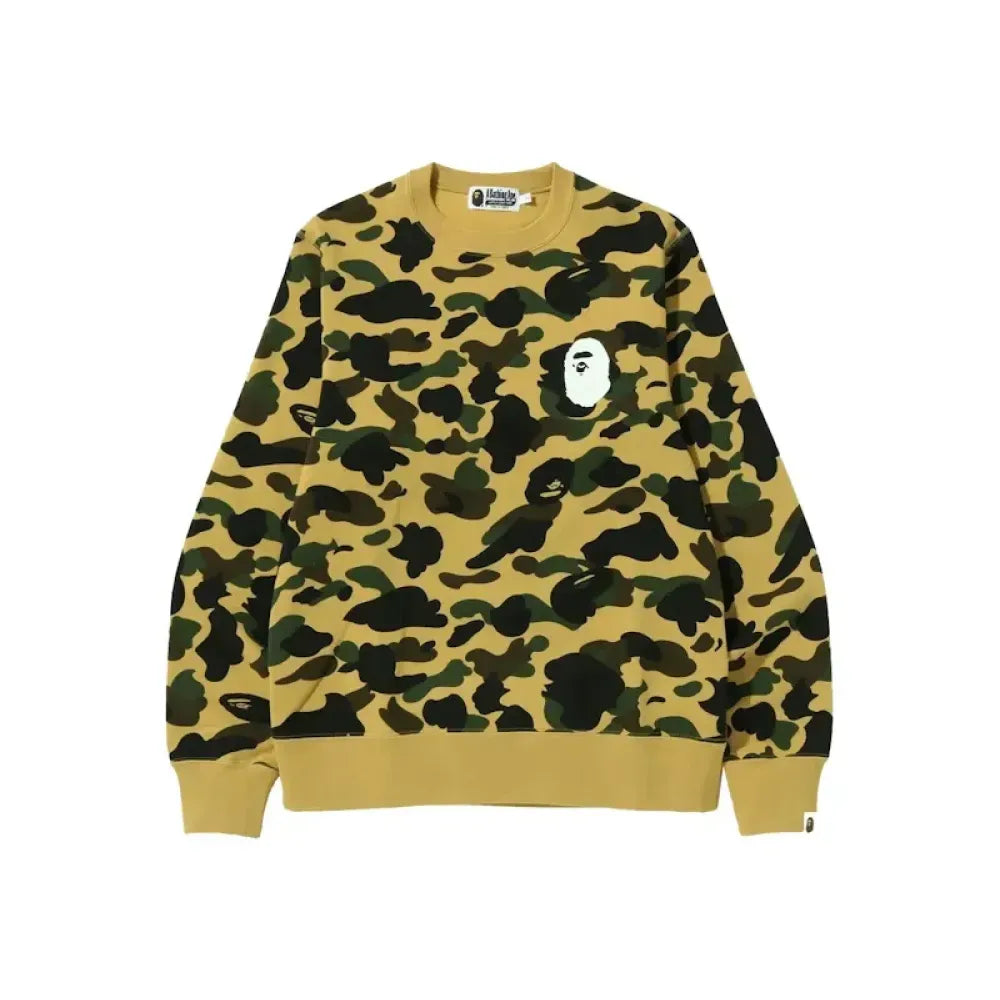 BAPE 1st Ape Head Crewneck (Yellow Camo)