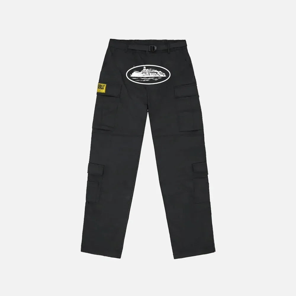 Calça Corteiz RTW Alcatraz Cargo Black White