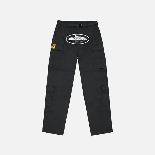 Calça Corteiz RTW Alcatraz Cargo Black White