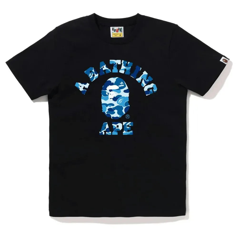 BAPE Short Sleeve ABC Camo College Tee (Black/Blue)