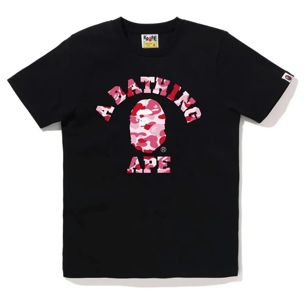 BAPE Short Sleeve ABC Camo College Tee (Black/Pink)