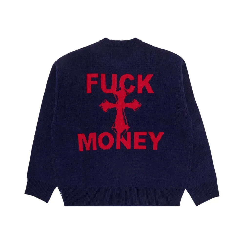 Sweater Supreme Fuck Money Navy