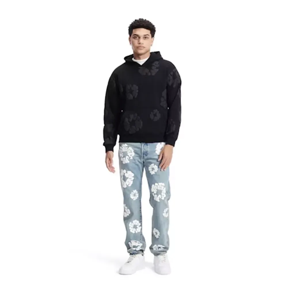 Denim Tears Cotton Wreath Hoodie (Black Monochrome)