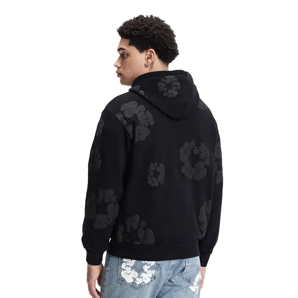 Denim Tears Cotton Wreath Hoodie (Black Monochrome)