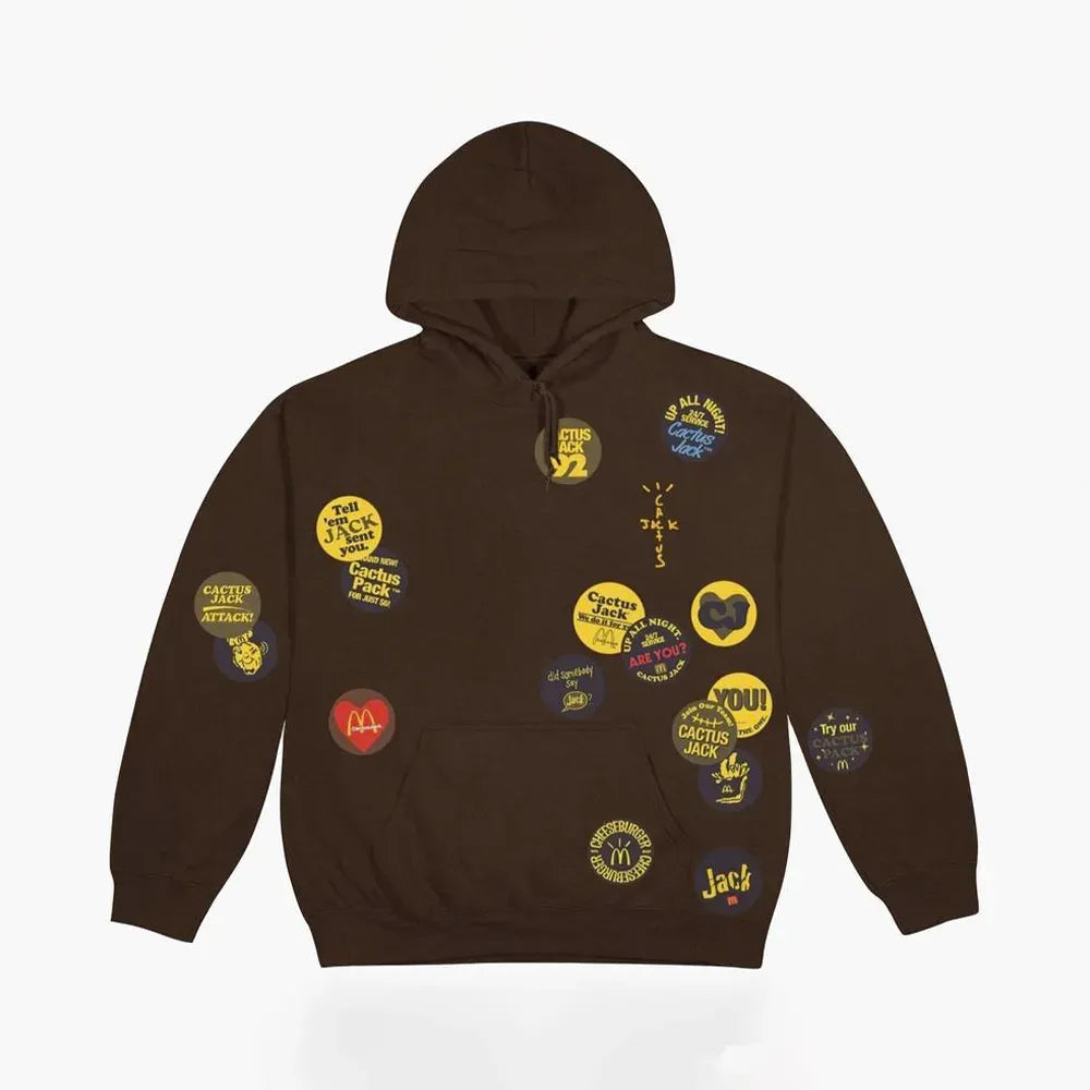 McDonald's x Travis Scott Moletom Cactus Pack Sticker Bomb Brown