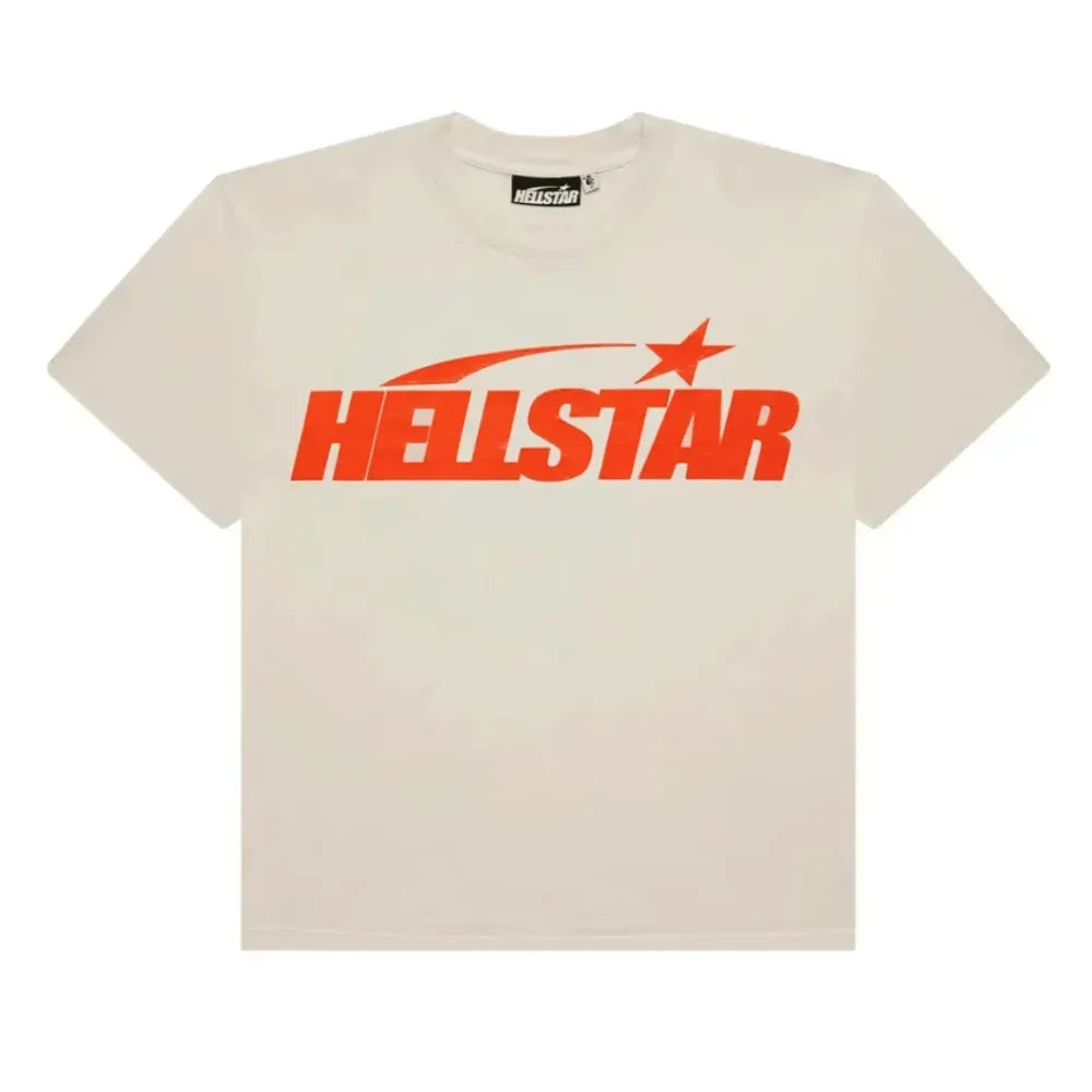 Camiseta Hellstar Classic Gel Print Cream Orange