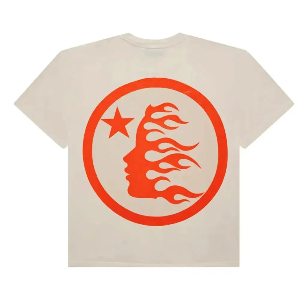 Camiseta Hellstar Classic Gel Print Cream Orange