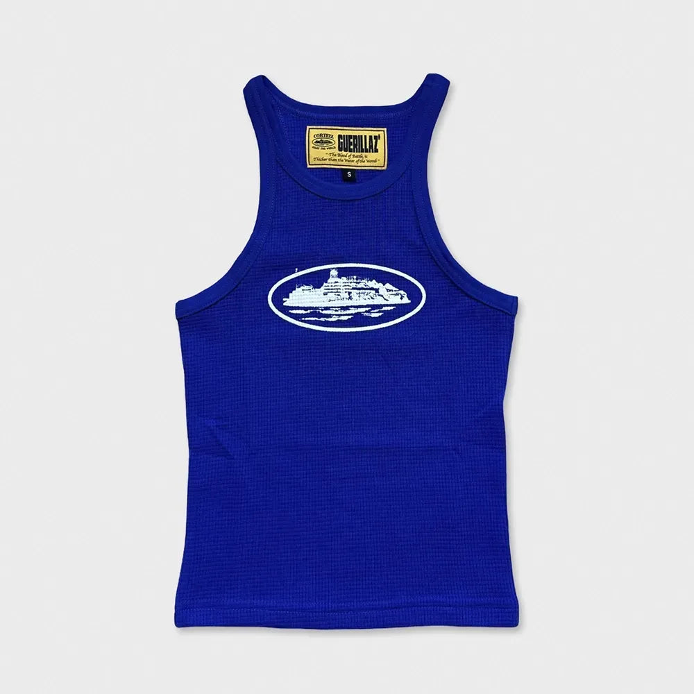 Camiseta Regata Corteiz Alcatraz Electric Blue