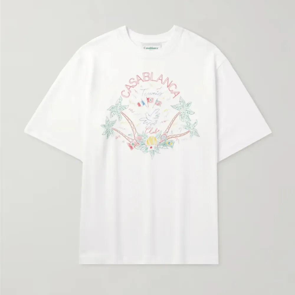 Camiseta Casablanca Crayon Tennis Club White