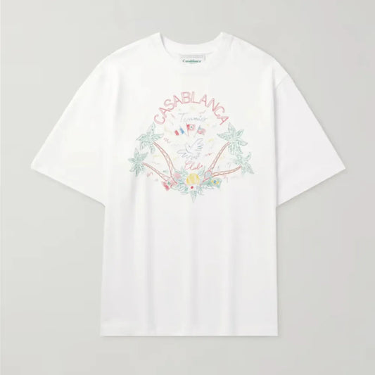 Camiseta Casablanca Crayon Tennis Club White