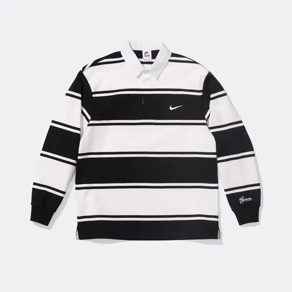 Supreme x Nike Camiseta Stripe Rugby Black