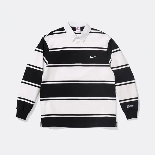 Supreme x Nike Camiseta Stripe Rugby Black