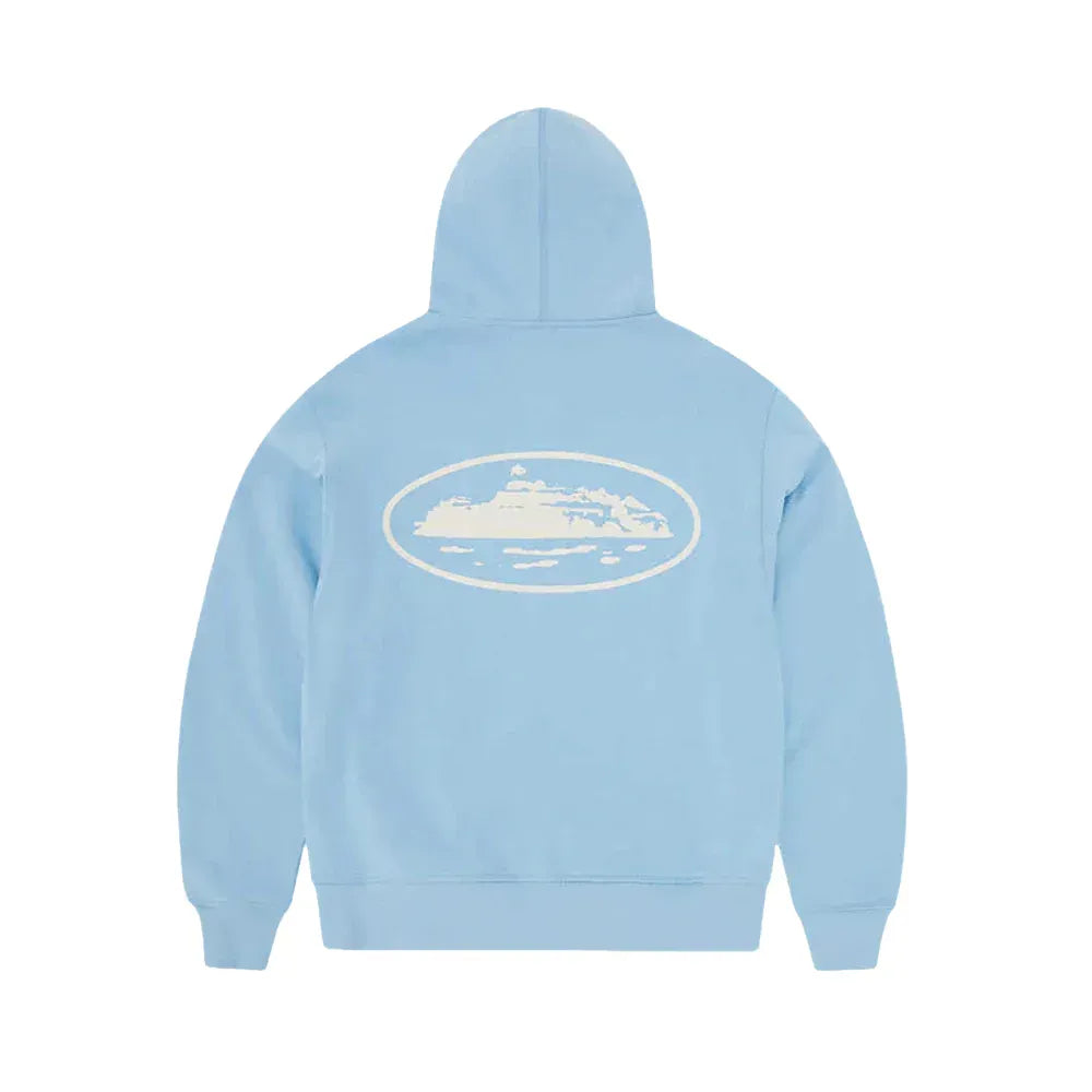 Moletom Corteiz RTW Island Puff Print Zip Baby Blue