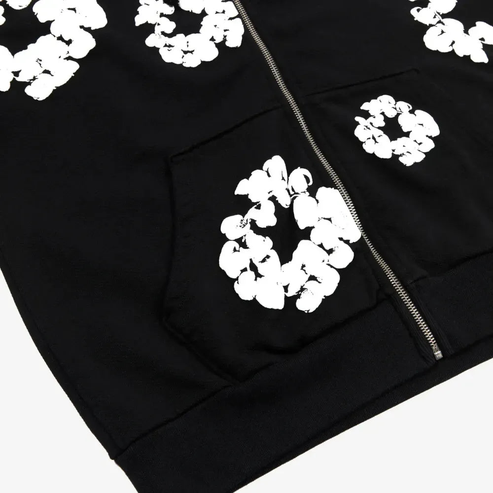Denim Tears Cotton Wreath Zip Hoodie (Black)