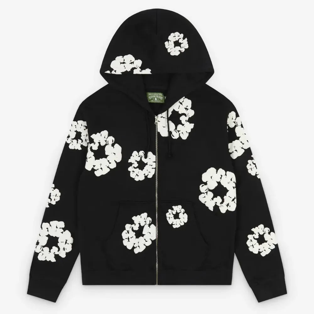 Denim Tears Cotton Wreath Zip Hoodie (Black)