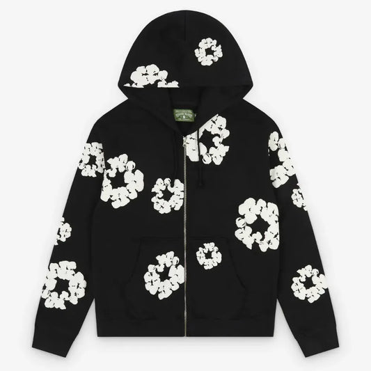 Denim Tears Cotton Wreath Zip Hoodie (Black)