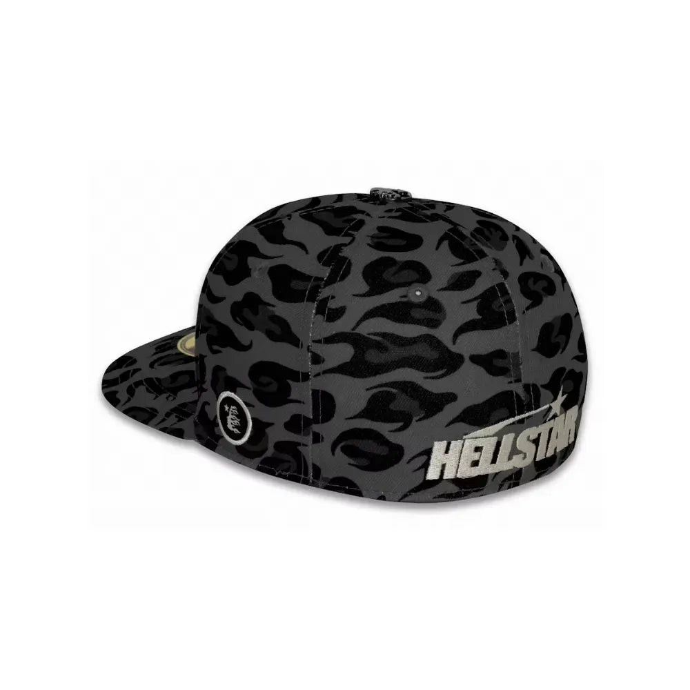 Boné Hellstar Cheetah Print Fitted Black