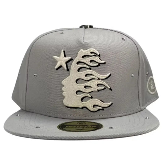 Boné Hellstar OG Logo Rhinestone Snapback Grey