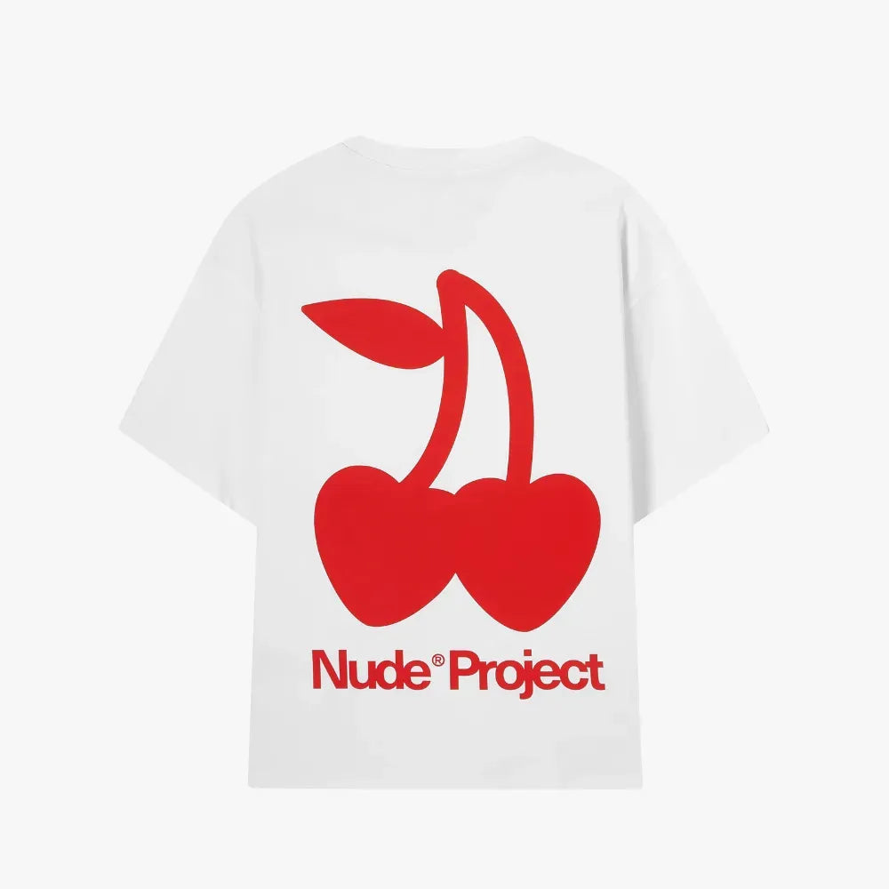 Camiseta Nude Project Cherry Logo White