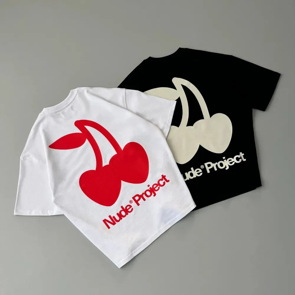 Camiseta Nude Project Cherry Logo White