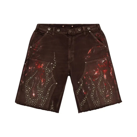 Shorts Hellstar Studded Denim Brown