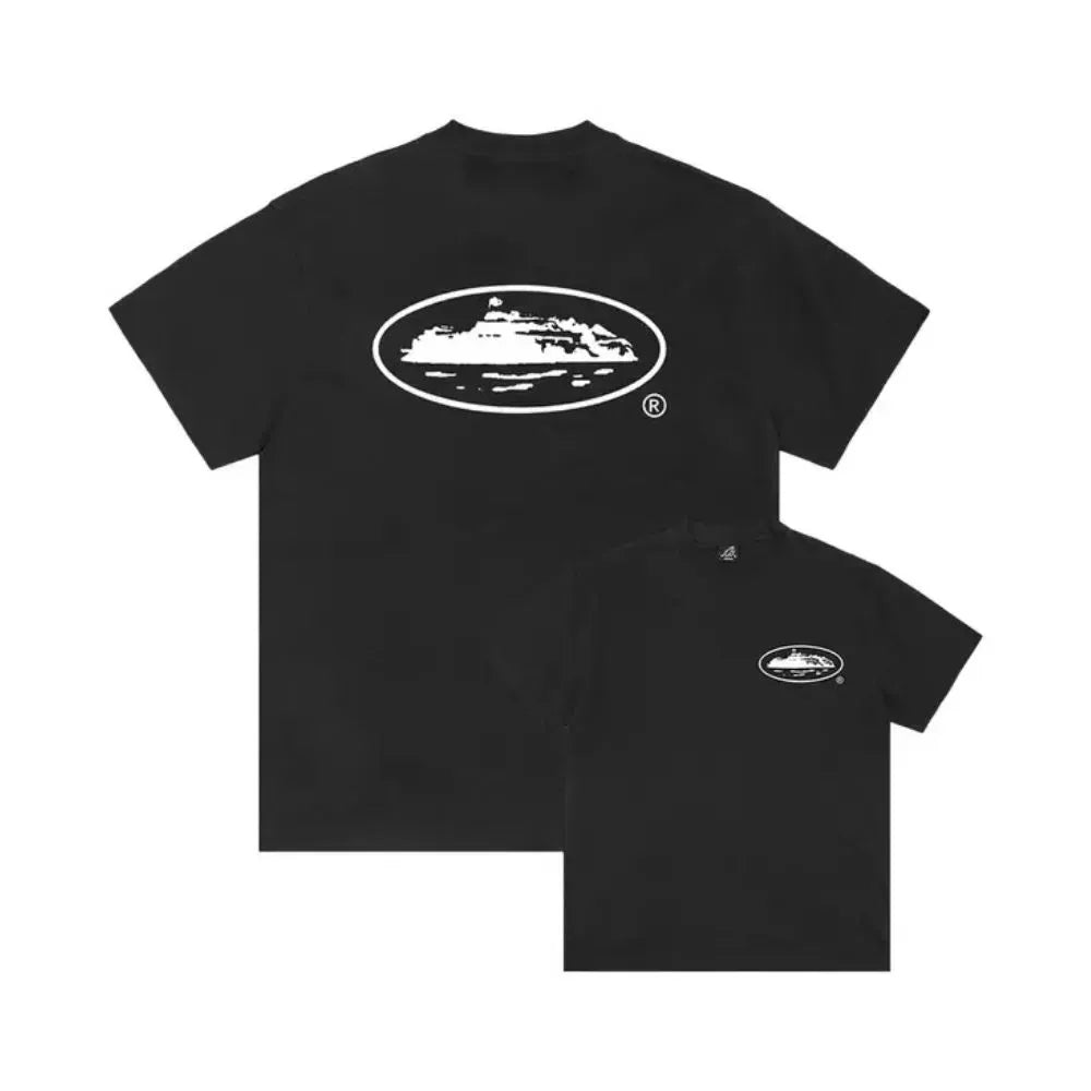 Camiseta Corteiz OG Island Logo New Blank Black