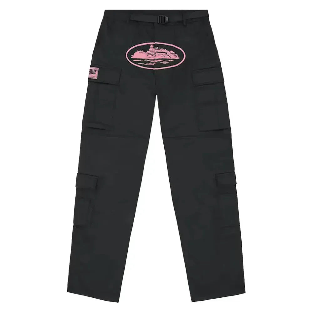 Calça Corteiz Cargo Guerrilaz Black Pink