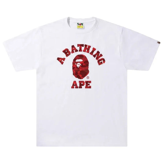 BAPE Color Camo College Tee (White/Red)
