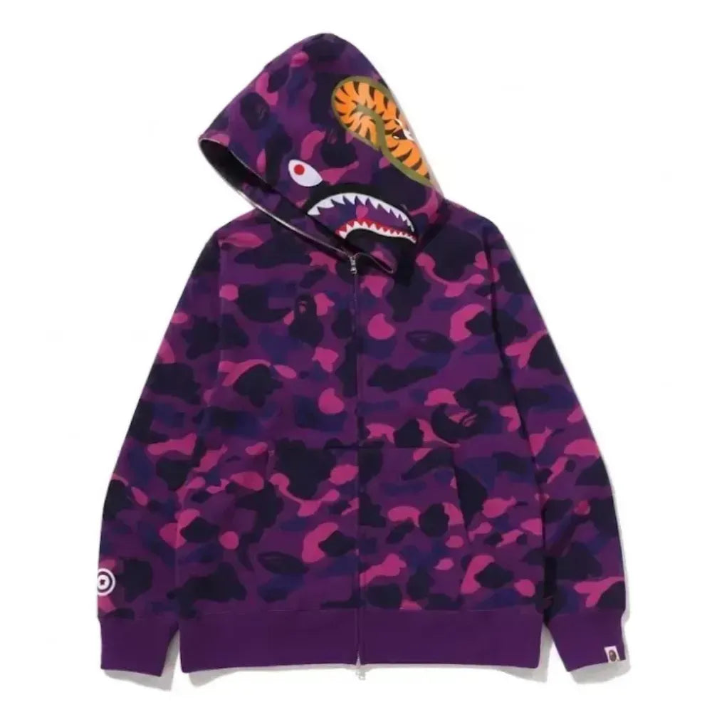BAPE Color Camo Shark Full Zip Hoodie (Purple)
