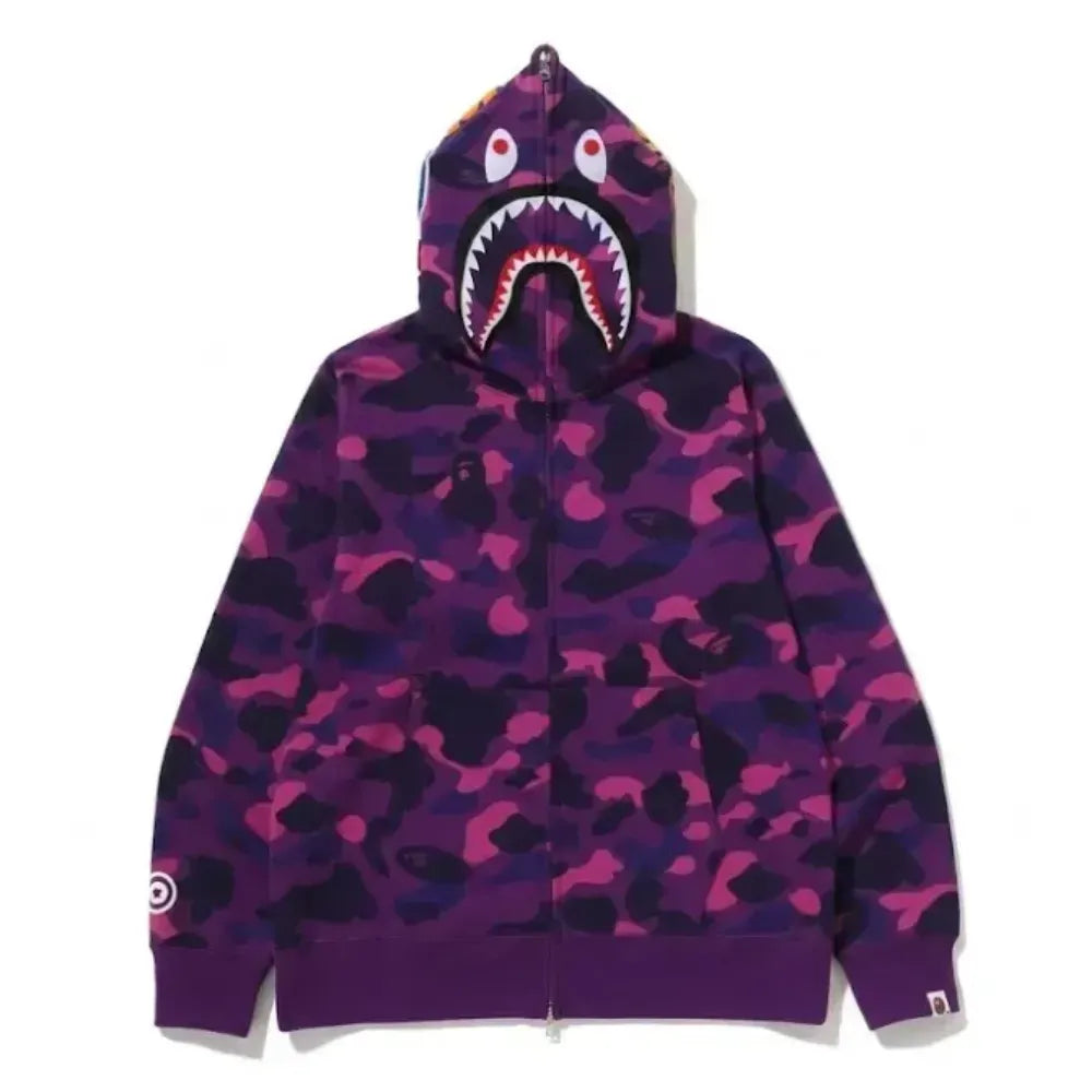 BAPE Color Camo Shark Full Zip Hoodie (Purple)