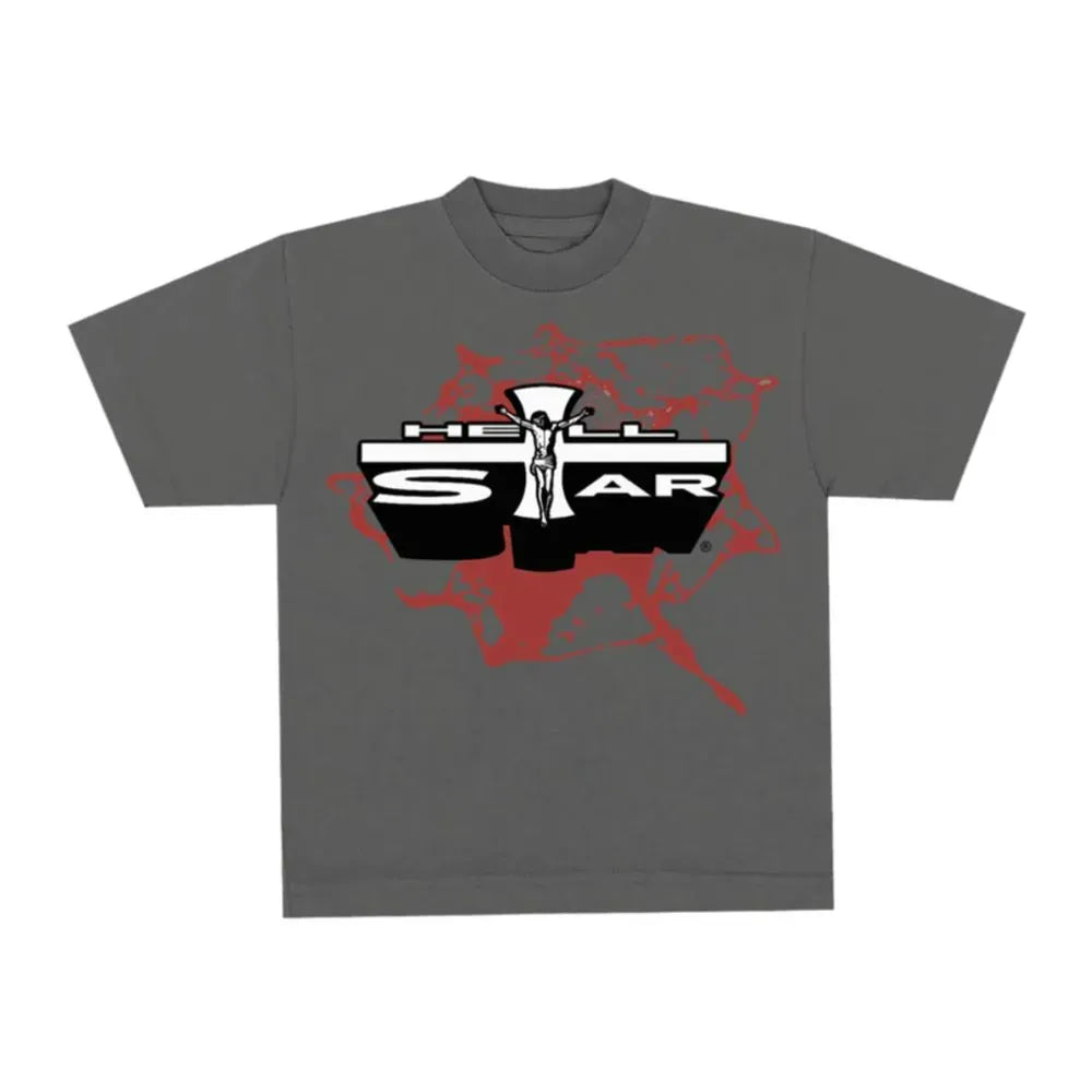 Camiseta Hellstar Jesus Emblem Grey