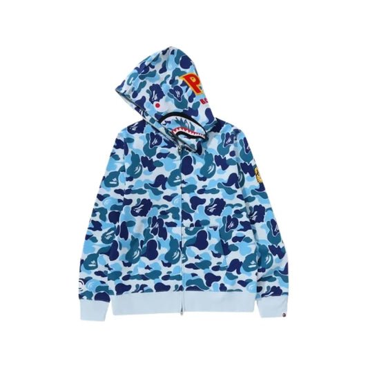 BAPE ABC Shark PONR Full Zip Hoodie (Blue Camo)
