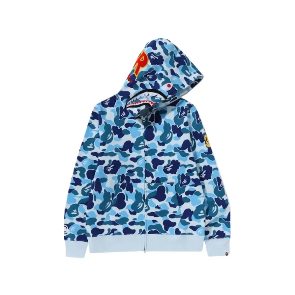 BAPE ABC Shark PONR Full Zip Hoodie (Blue Camo)