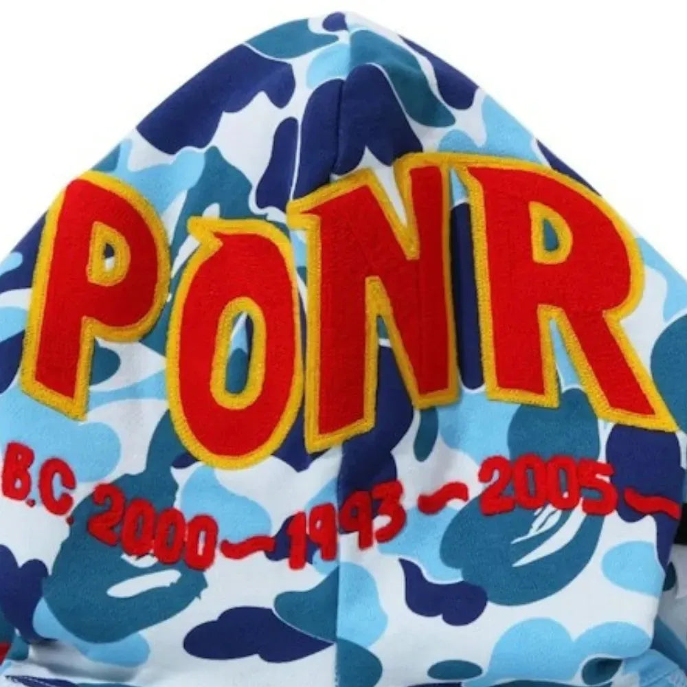 BAPE ABC Shark PONR Full Zip Hoodie (Blue Camo)