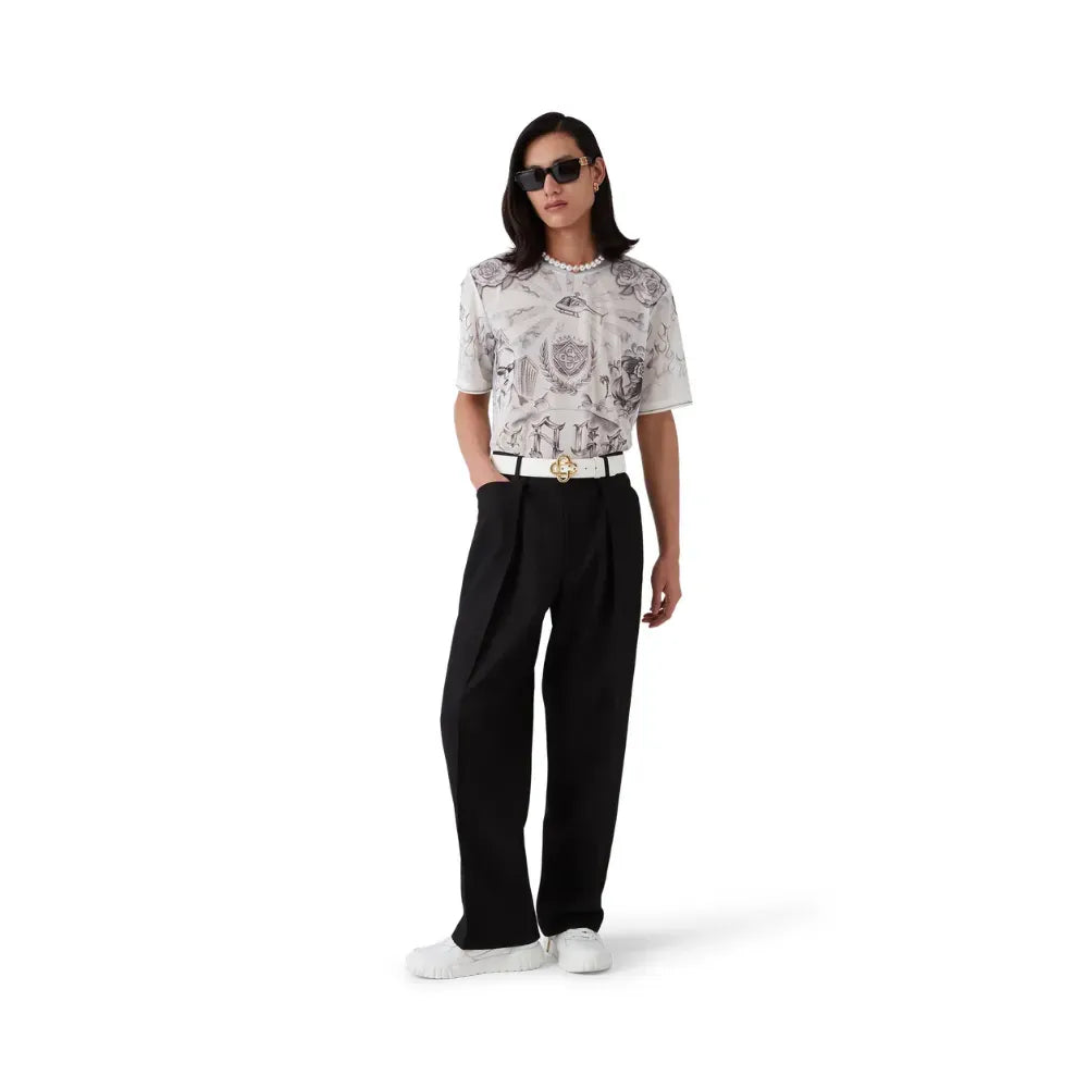 Camiseta Casablanca Tattoo Mesh Top Grey