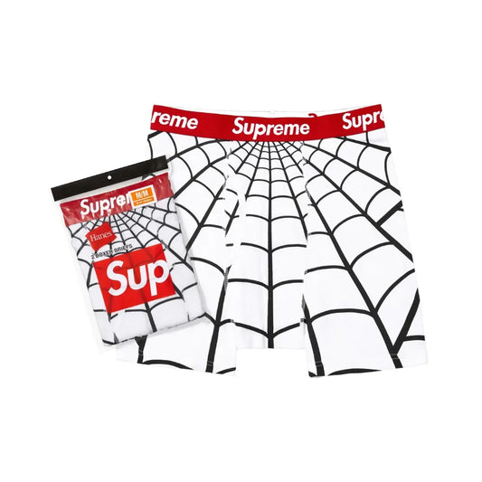 Hanes x Supreme Cueca Spider Web Boxer Briefs 2 Pack White