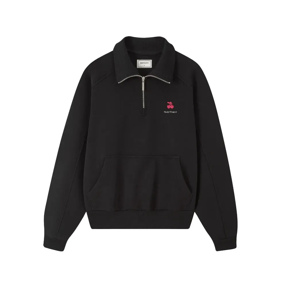 Moletom Nude Project Basic Cherry Quarter-Zip Black