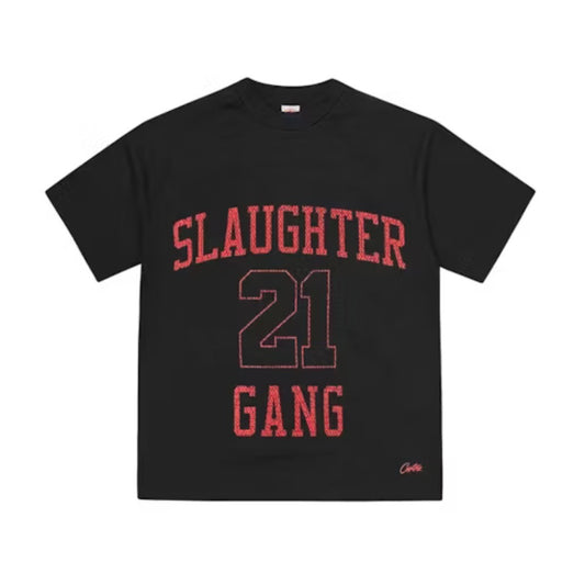 Slaughter Gang 21 Savage x Corteiz Camiseta Mesh Black