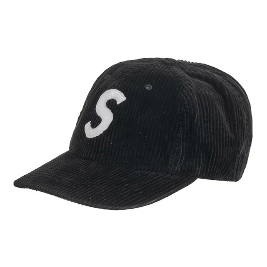 Boné Supreme Corduroy S Logo 6-Panel Black
