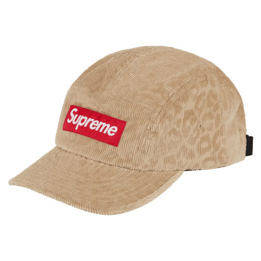 Boné Supreme Leopard Corduroy Camp Beige