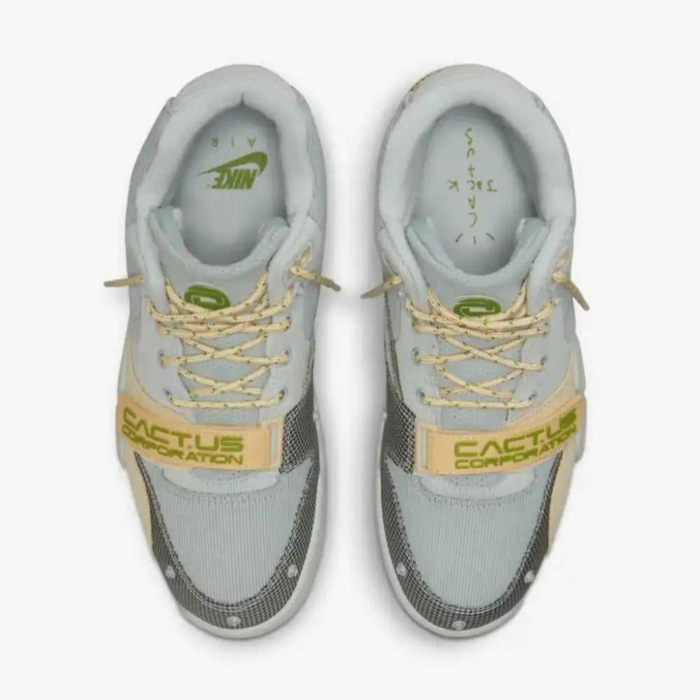 Travis Scott x Nike Air Trainer Grey Haze and Dusty Sage