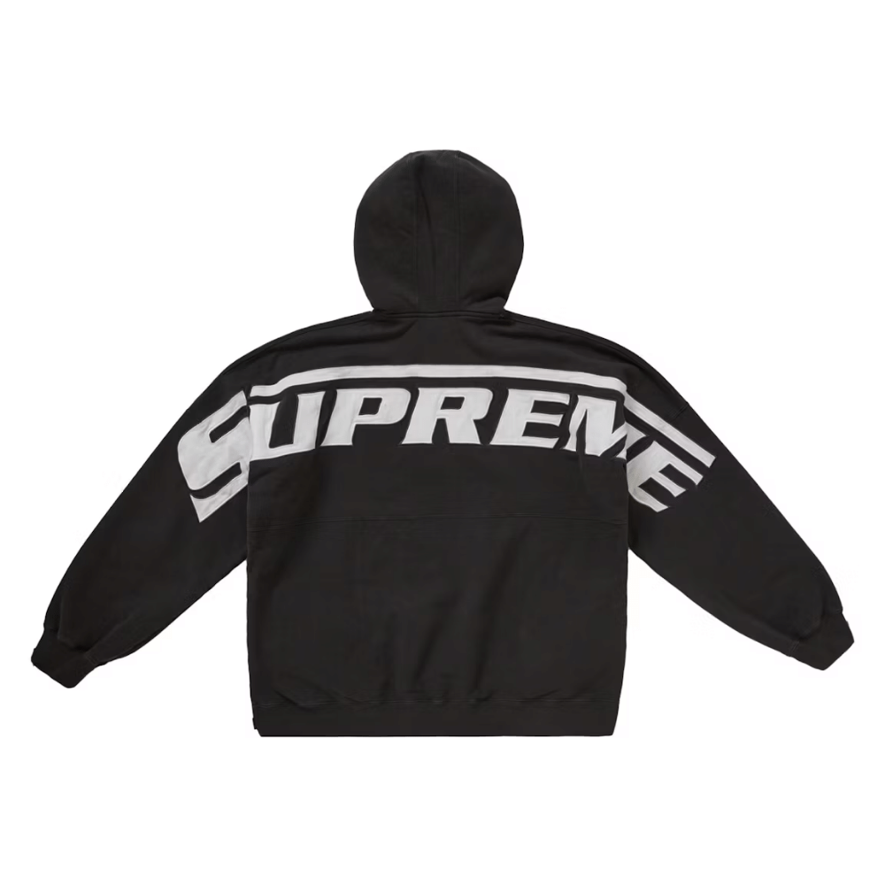 Moletom Supreme Wrapped Half Zip Hooded Washed Black